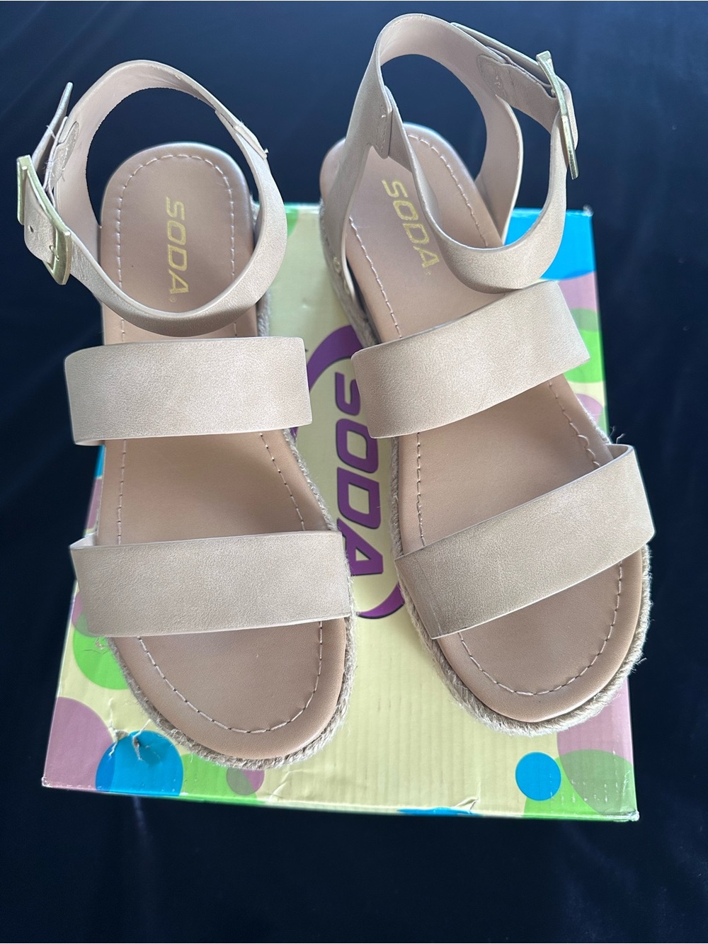 SODA Taupe Nub Box with Green Logo